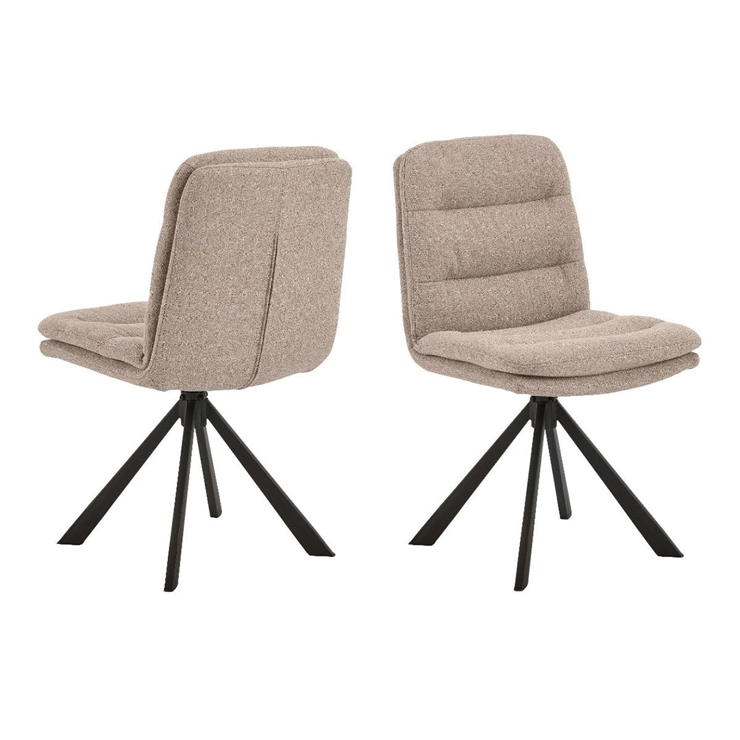 Ceramic Dining Table With 4 Dean Swivel Beige Dining Chairs - Heaven