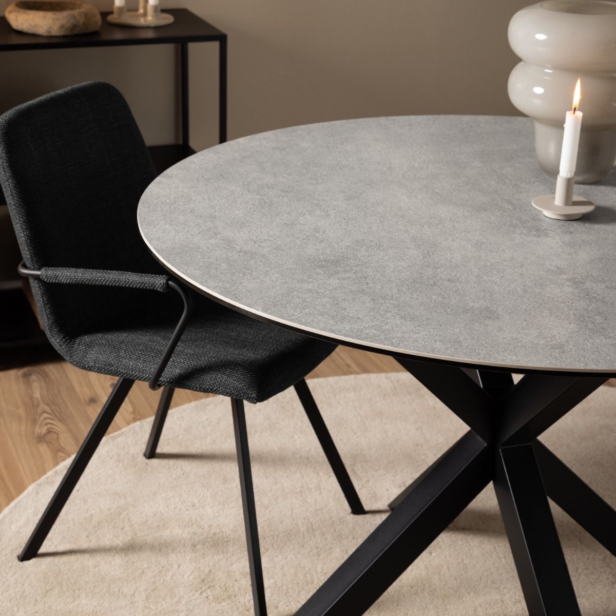 Ceramic Dining Table for 4 People 119cm Wide Round - Heaven