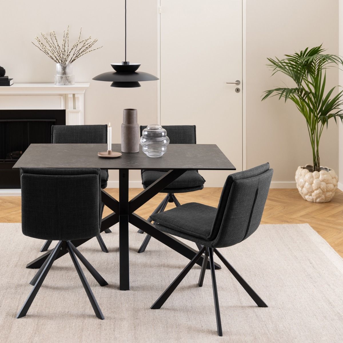 Ceramic Dining Table for 4 People 135cm Wide Rectangular - Heaven