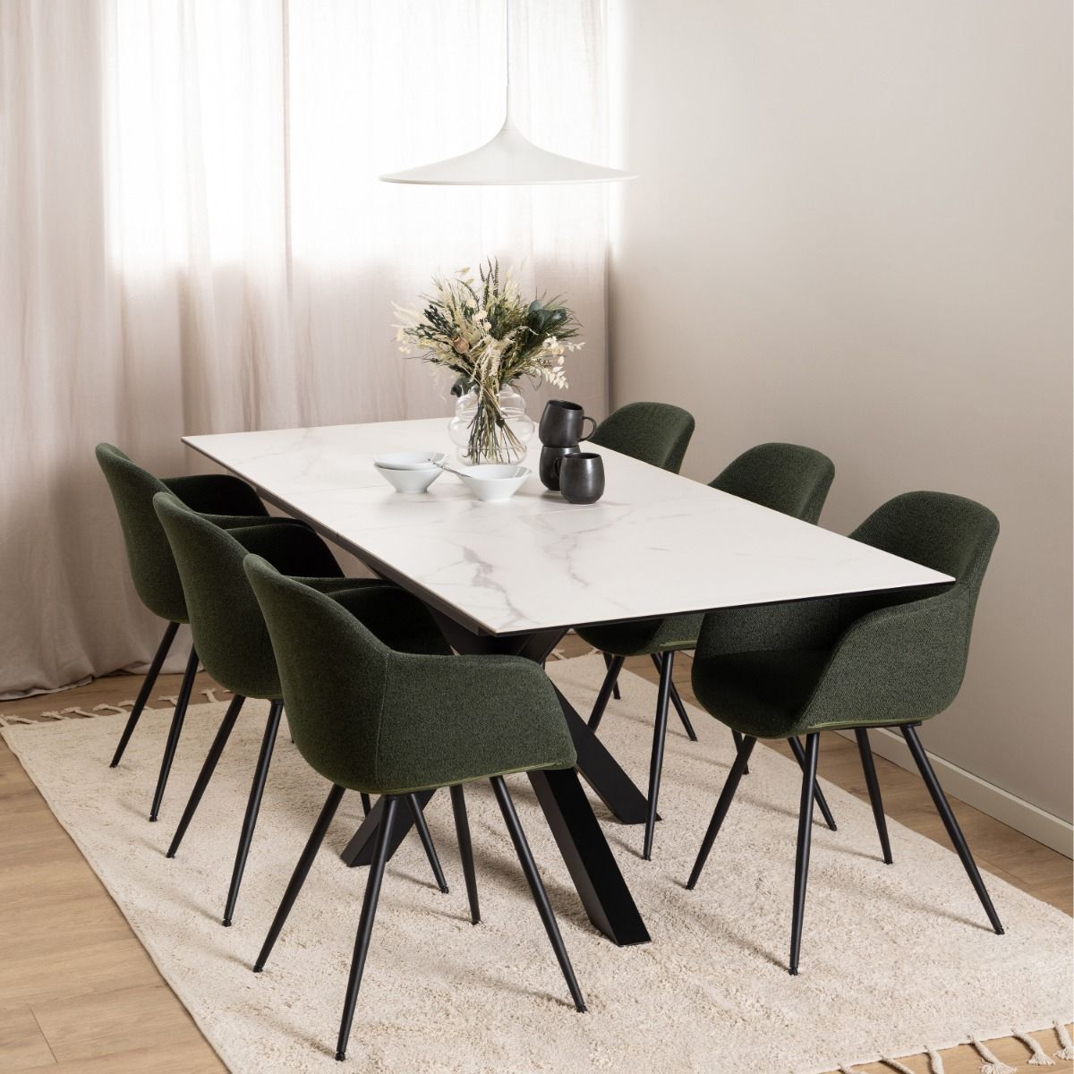 Ceramic Dining Table for 6 to 8 People 168cm Wide Extending - Heaven