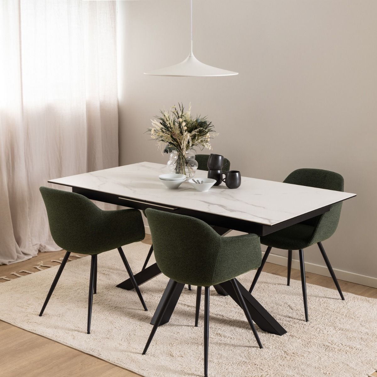 Ceramic Dining Table for 6 to 8 People 168cm Wide Extending - Heaven