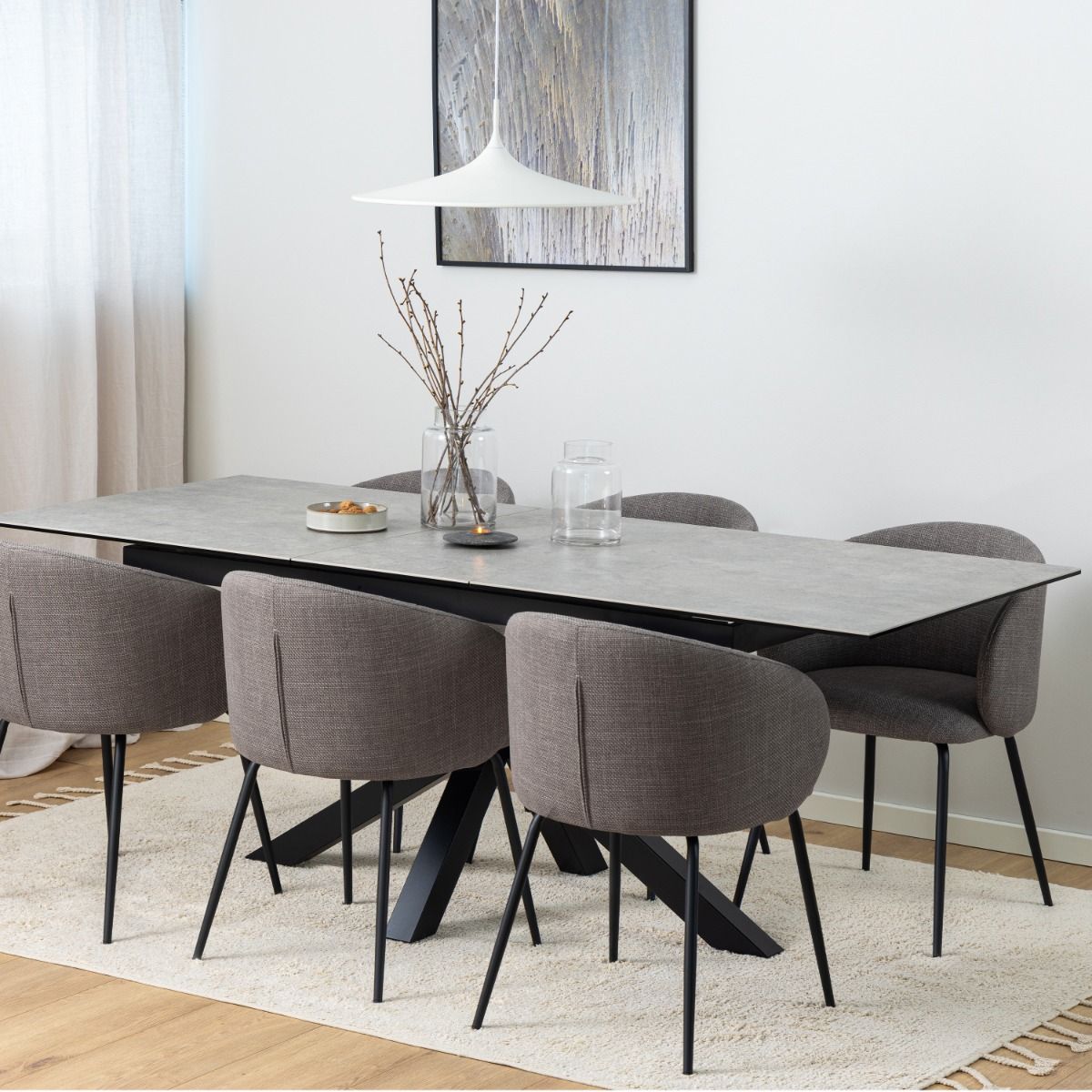 Ceramic Dining Table for 6 to 8 People 168cm Wide Extending - Heaven