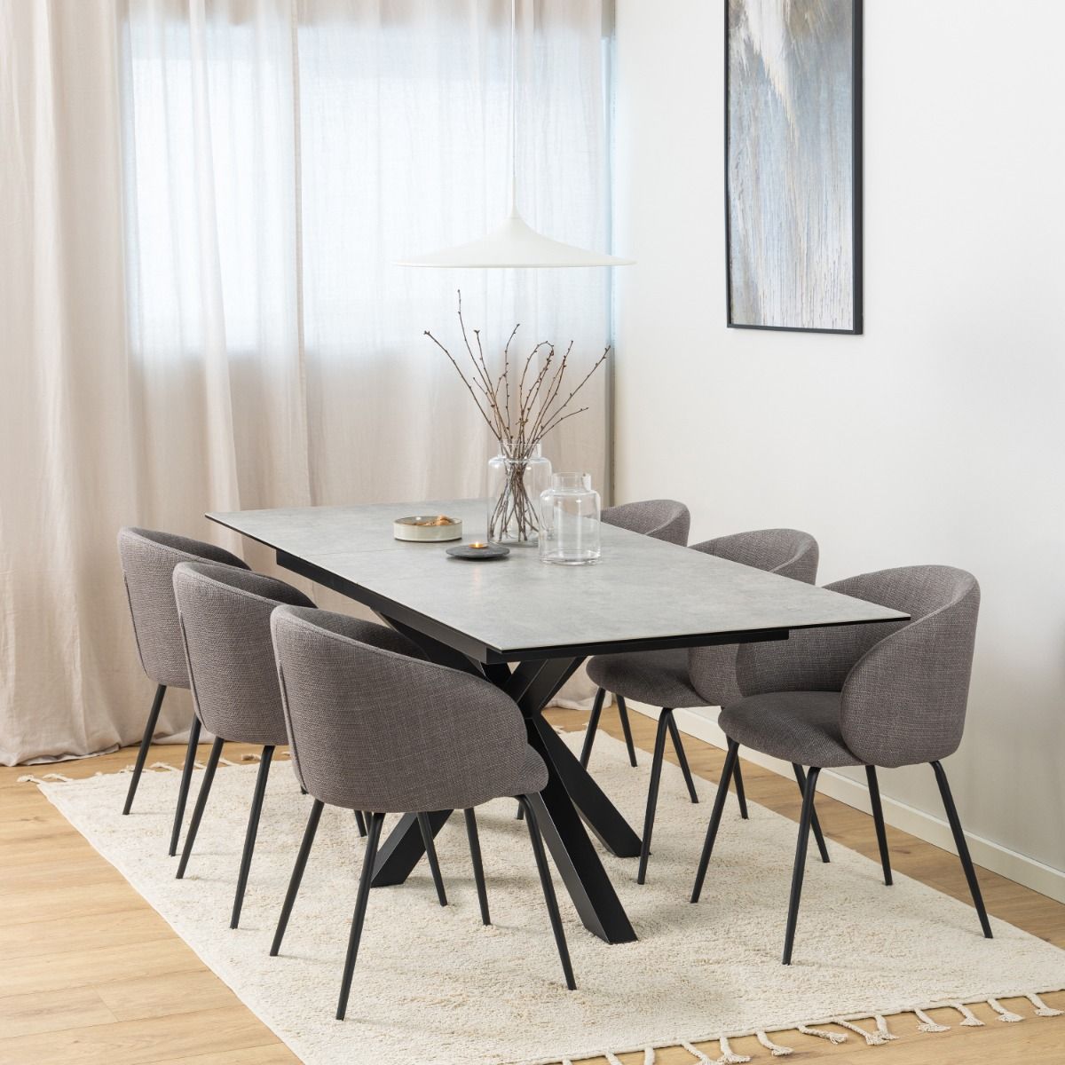 Ceramic Dining Table for 6 to 8 People 168cm Wide Extending - Heaven