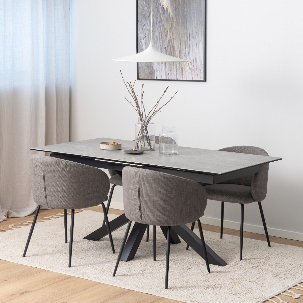 Ceramic Dining Table for 6 to 8 People 168cm Wide Extending - Heaven