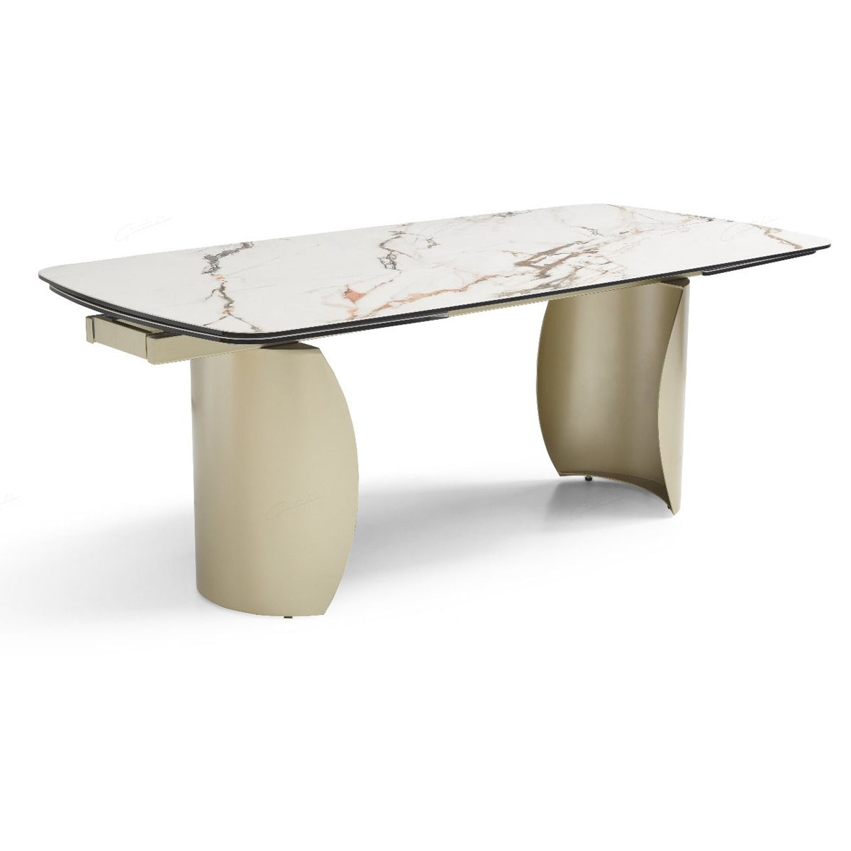 Ceramic Dining Table for 6 to 8 People Extending in Italian Earth Vein - Palazzo