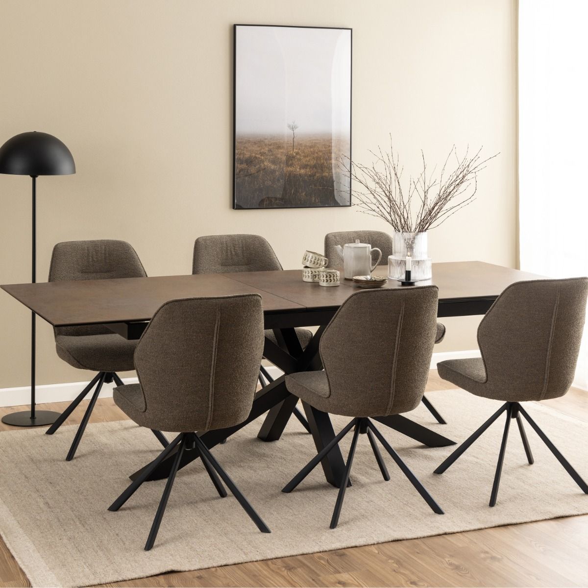 Ceramic Dining Table for 8 to 10 People 200cm Wide Extending - Heaven