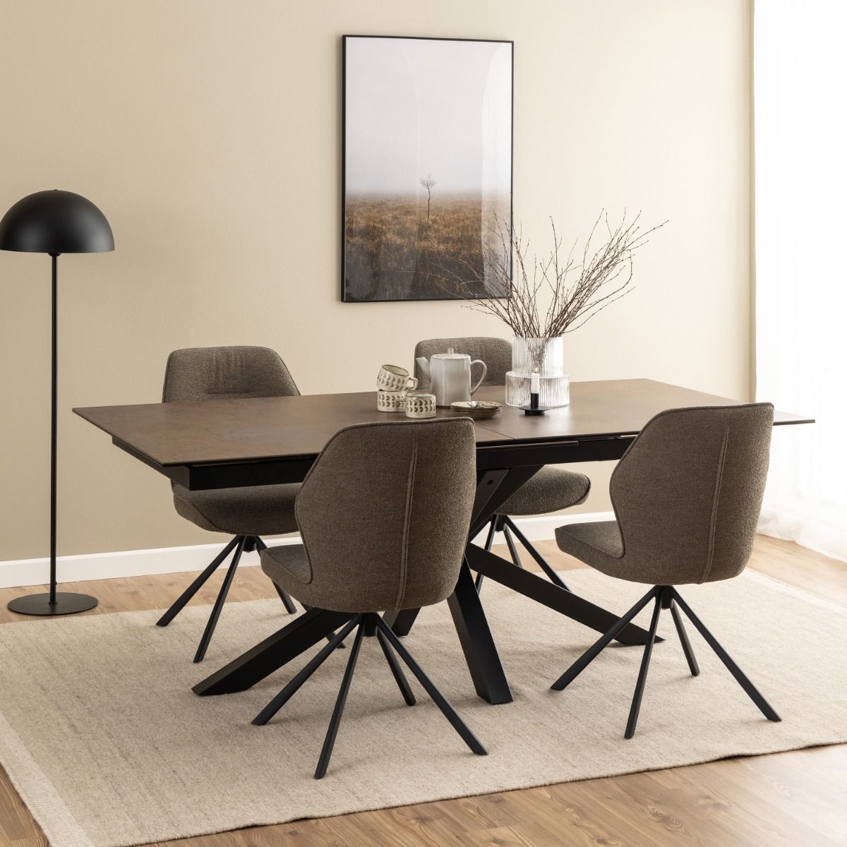 Ceramic Dining Table for 8 to 10 People 200cm Wide Extending - Heaven