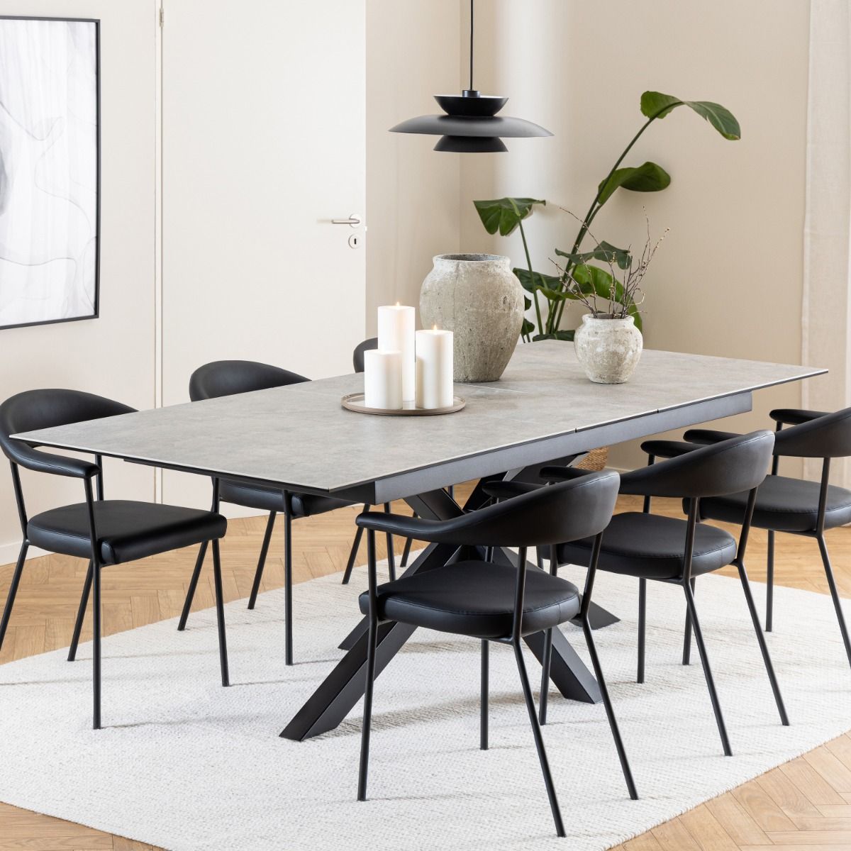 Ceramic Dining Table for 8 to 10 People 200cm Wide Extending - Heaven