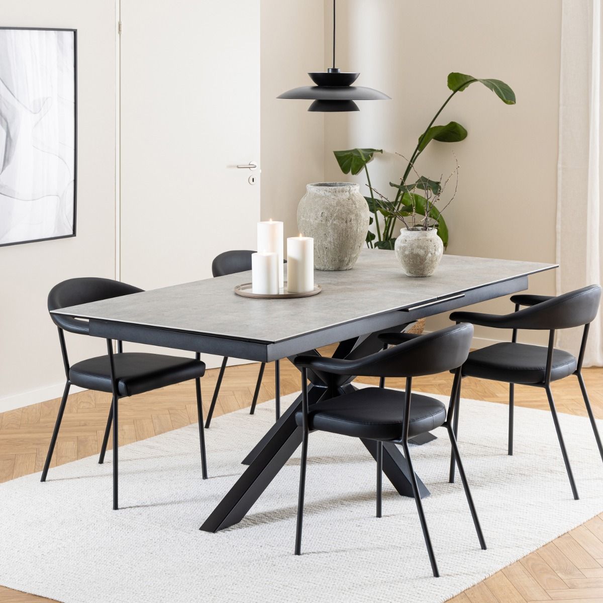 Ceramic Dining Table for 8 to 10 People 200cm Wide Extending - Heaven
