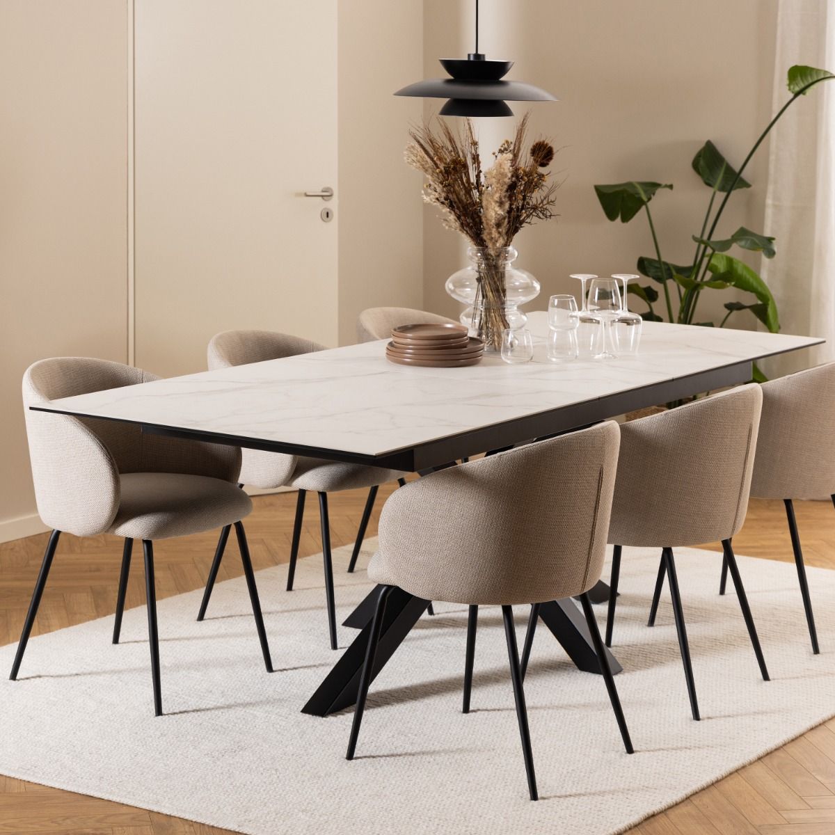 Ceramic Dining Table for 8 to 10 People 200cm Wide Extending - Heaven