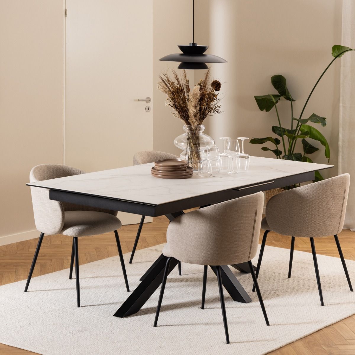 Ceramic Dining Table for 8 to 10 People 200cm Wide Extending - Heaven