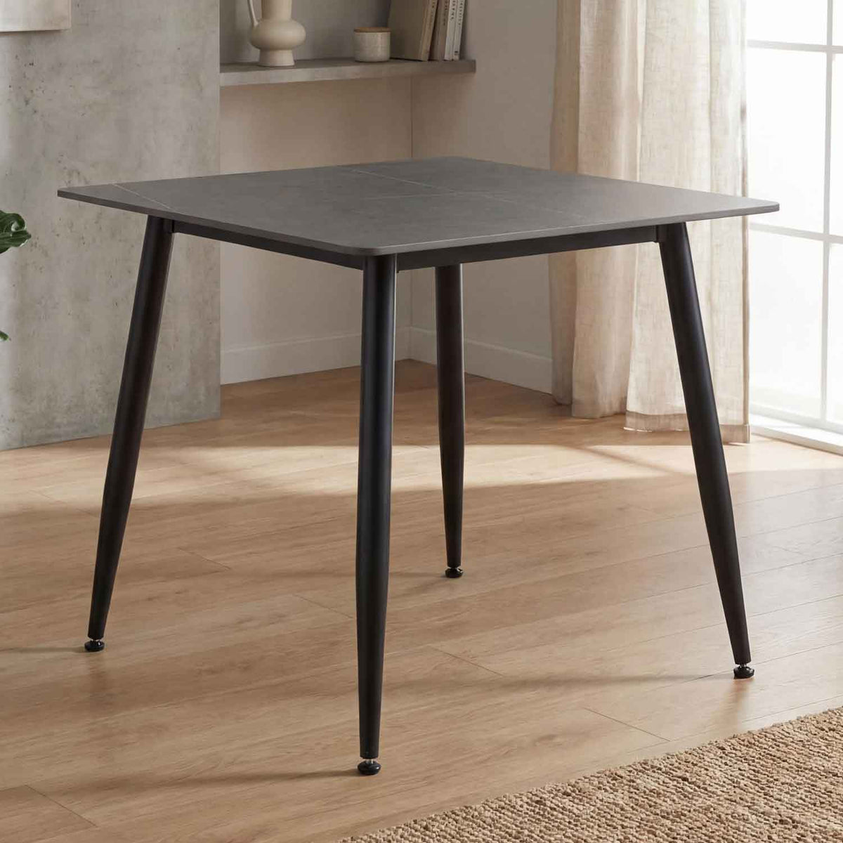 Ceramic Dining Table 80cm Wide Square for 2 to 4 People - Monaco