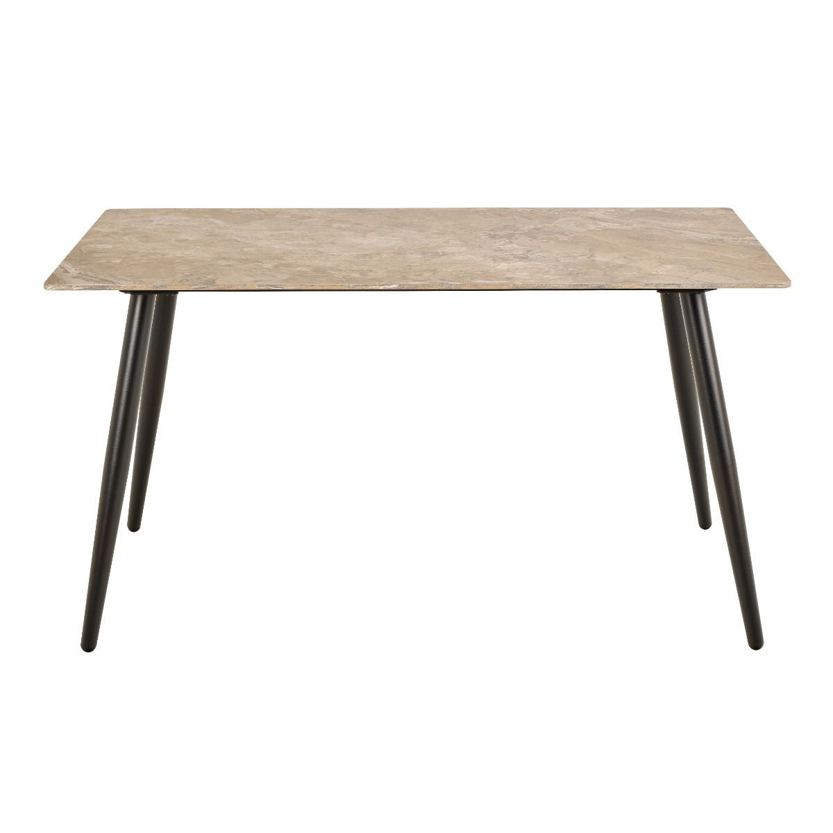 Ceramic Dining Table in Brown With 4 Brooke Dining Chairs - Wicklow