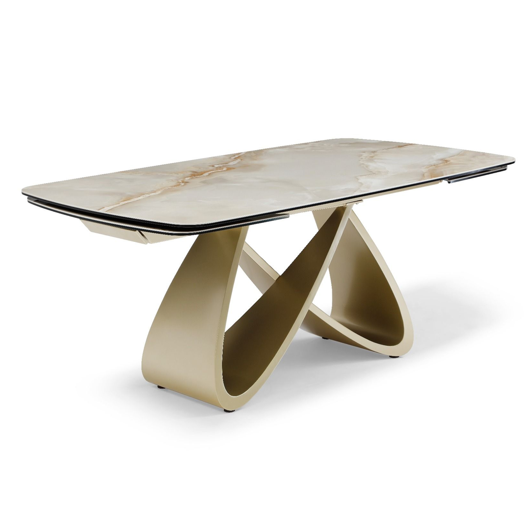 Ceramic Dining Table Extending in Curved Shape for 10 People - Ludovica