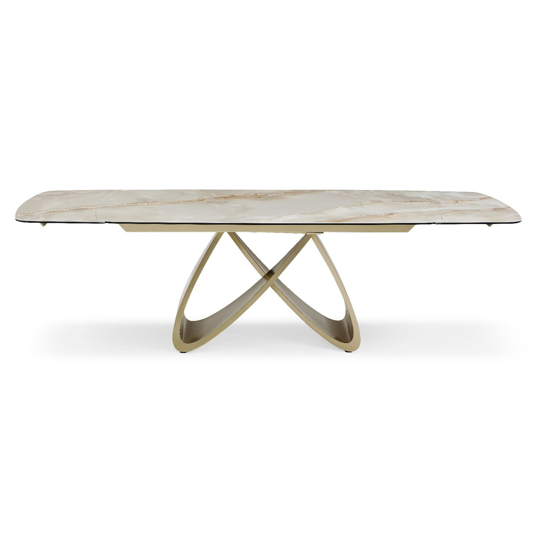 Ceramic Dining Table Extending in Curved Shape for 10 People - Ludovica