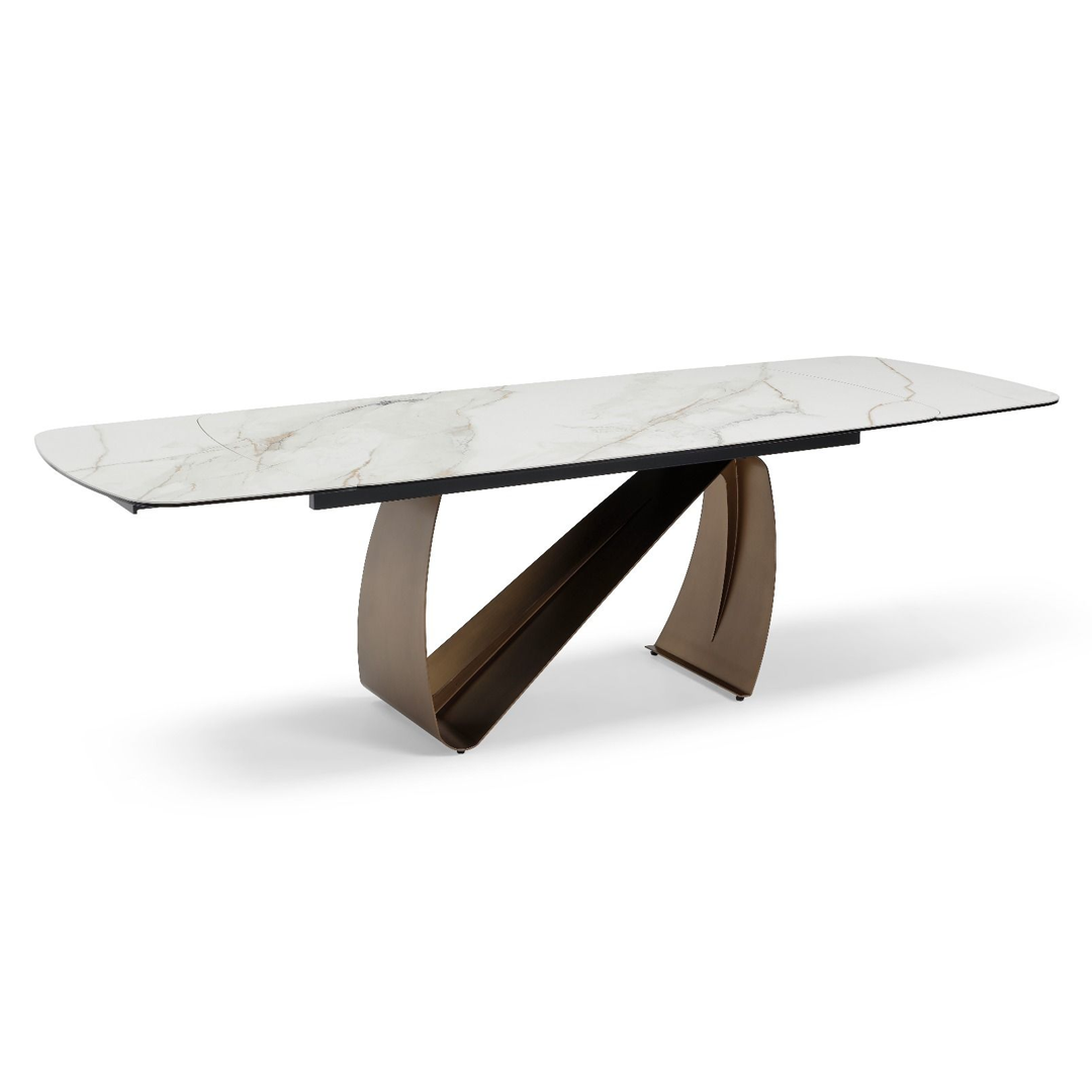Ceramic Dining Table Extending in Curved Shape for 10 to 12 People - Lusso