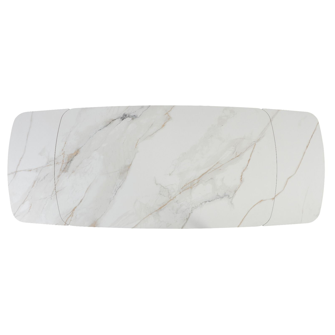 Ceramic Dining Table Extending in Curved Shape for 10 to 12 People - Lusso