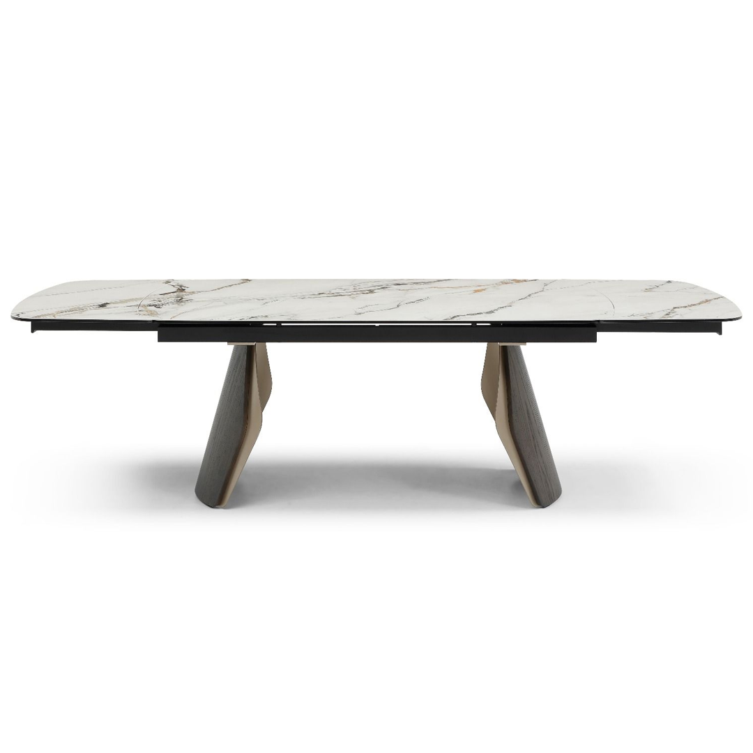 Ceramic Dining Table Extending in Curved Shape for 8 to 10 People - Fidenza
