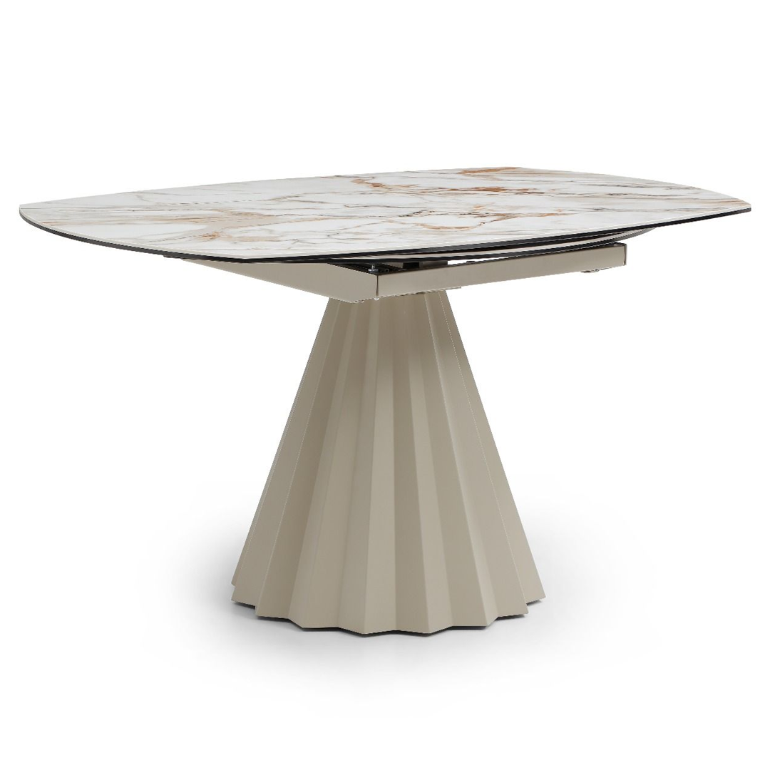 Ceramic Dining Table Extending in Round for 8 People - Skye