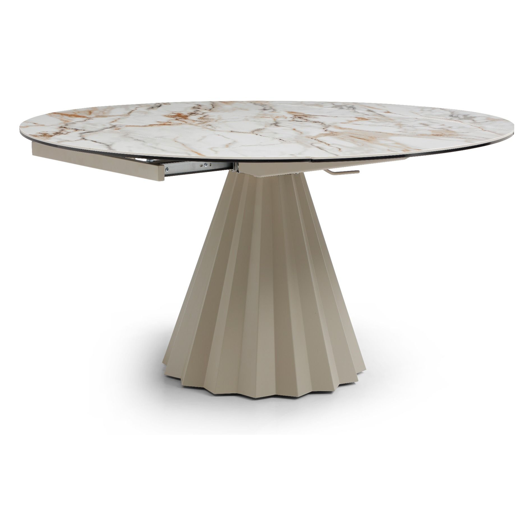 Ceramic Dining Table Extending in Round for 8 People - Skye