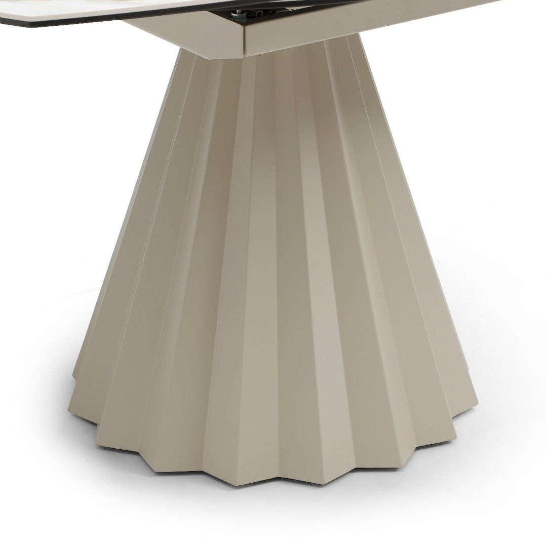 Ceramic Dining Table Extending in Round for 8 People - Skye