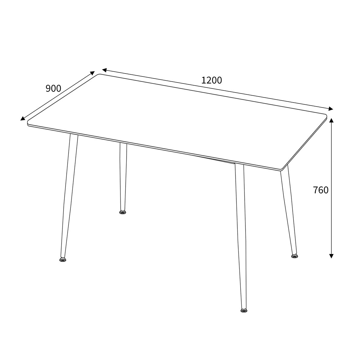 Ceramic Dining Table for 4 People 120cm Wide Rectangular - Monaco