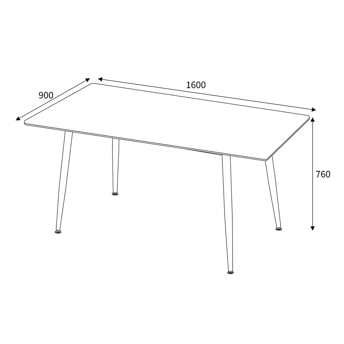 Ceramic Dining Table for 4 People 160cm Wide Rectangular - Monaco