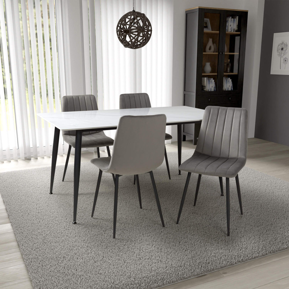 Ceramic Dining Table for 4 People 160cm Wide Rectangular - Monaco