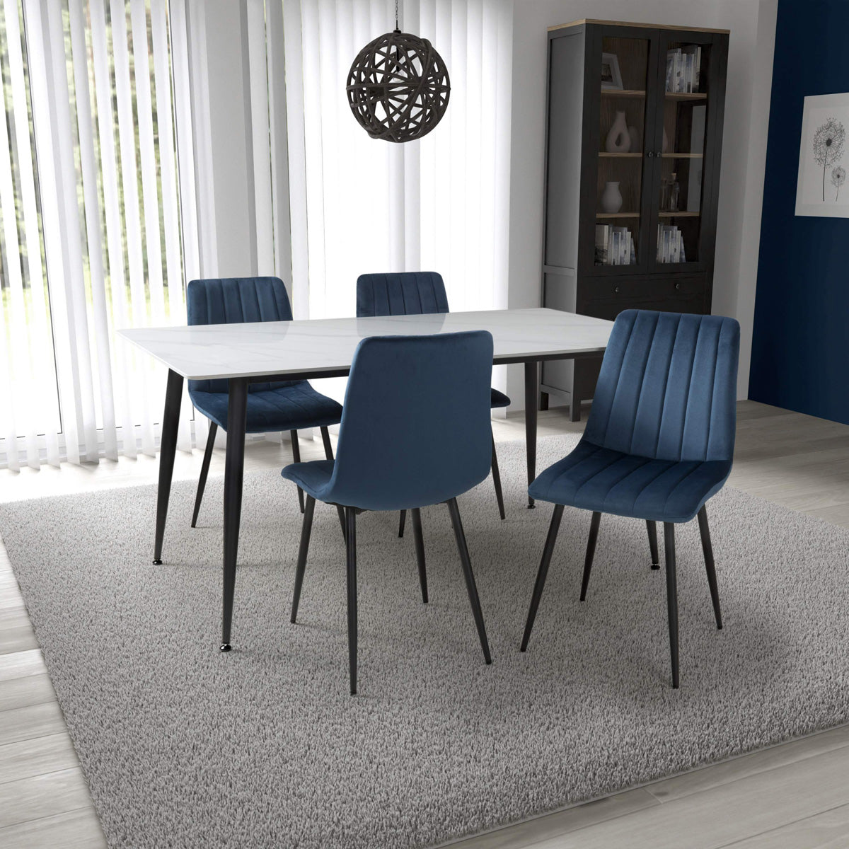 Ceramic Dining Table for 4 People 160cm Wide Rectangular - Monaco
