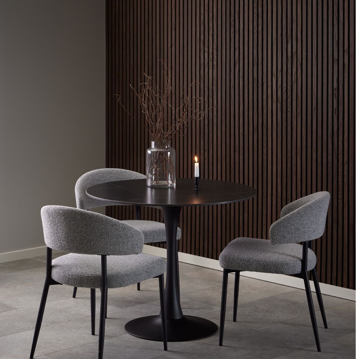 Ceramic Dining Table for 4 People Round - Malta