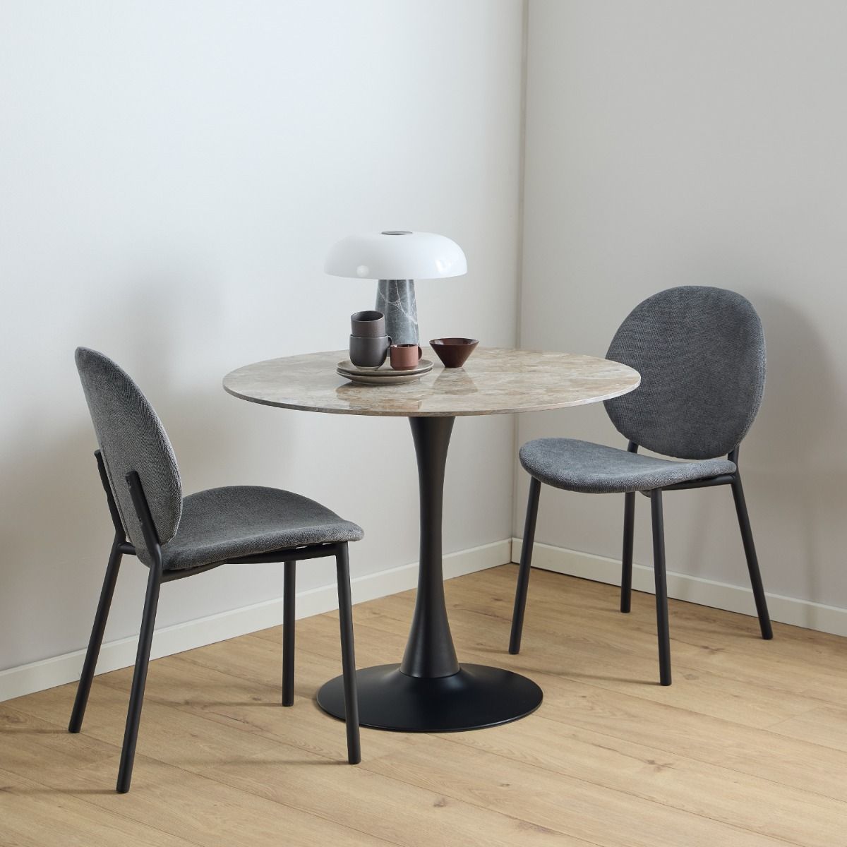 Ceramic Dining Table for 4 People Round - Malta