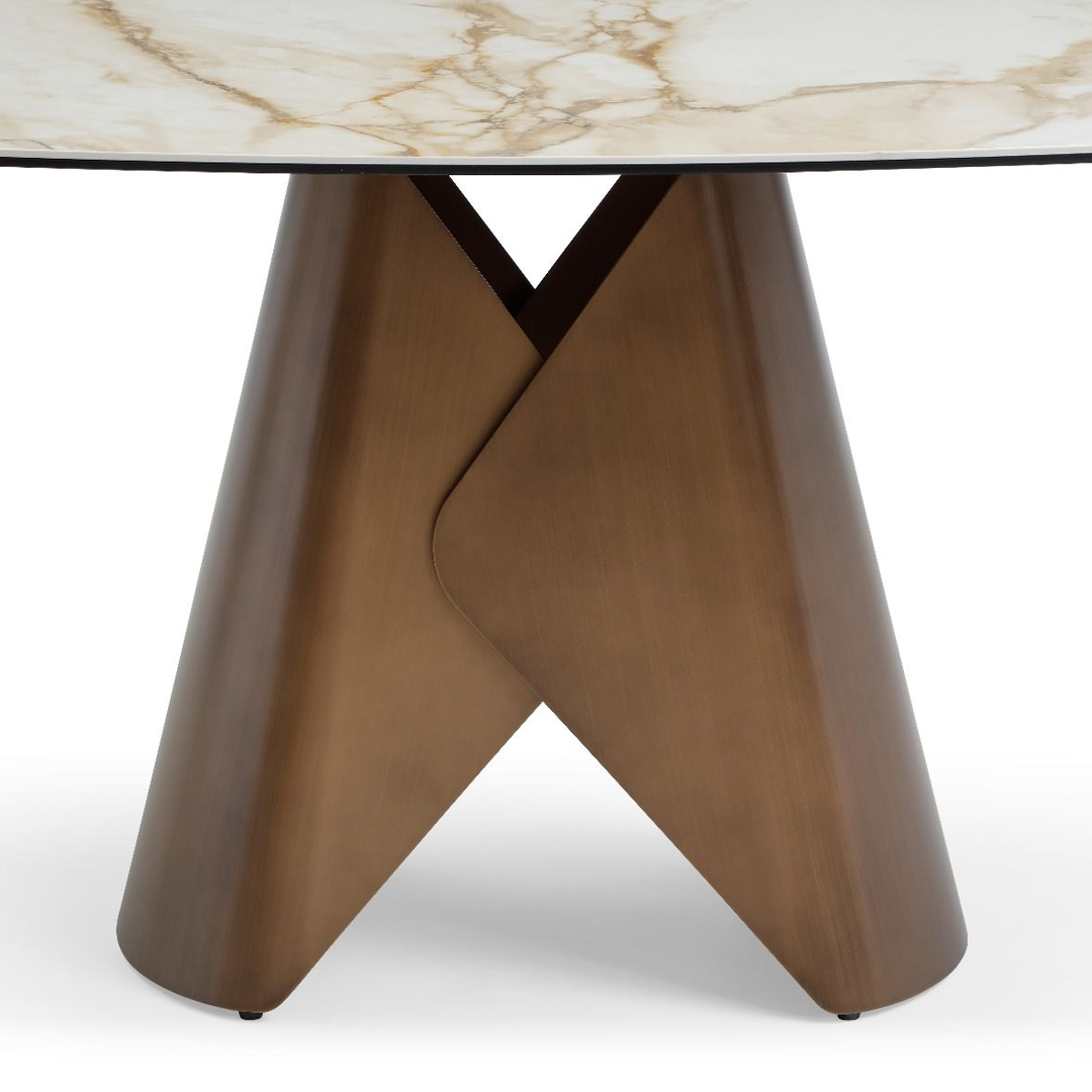 Ceramic Dining Table Small in Curved Shape for 6 People - Levente