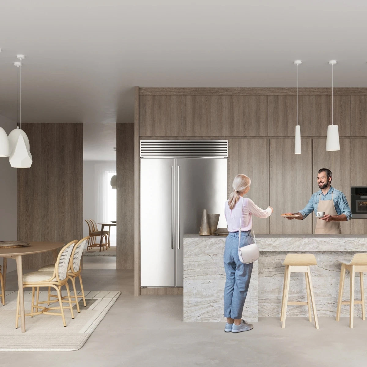 Ceramic Pendant Light With Flawiusz Lamp - Cafe Au Lait