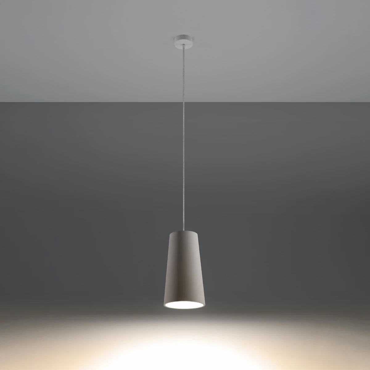 Ceramic Pendant Light With Gulcan Lamp - Cafe Au Lait