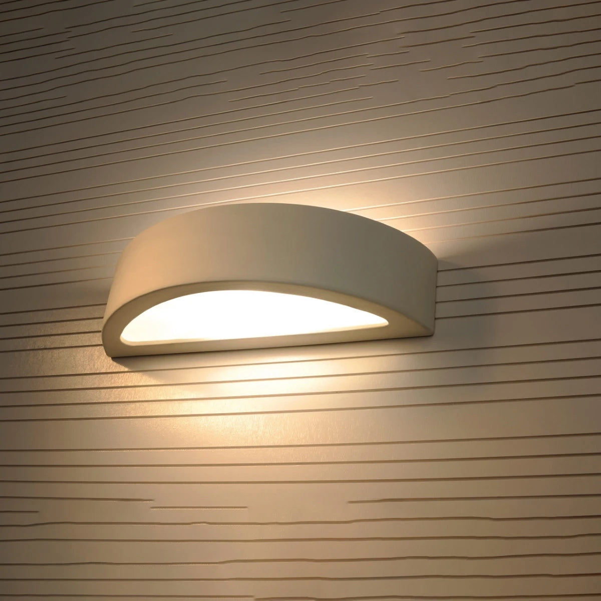 Ceramic Wall Light With Atena Glass Lamp - Cafe Au Lait