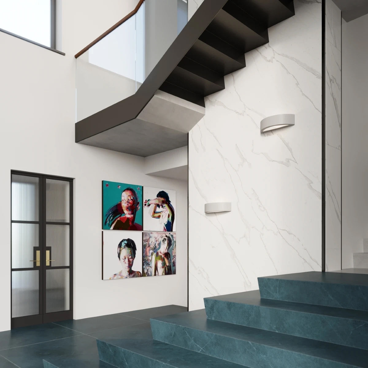 Ceramic Wall Light With Atena Lamp - Cafe Au Lait