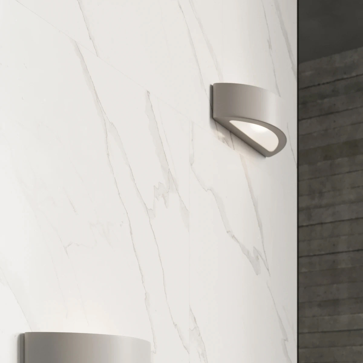 Ceramic Wall Light With Atena Lamp - Cafe Au Lait