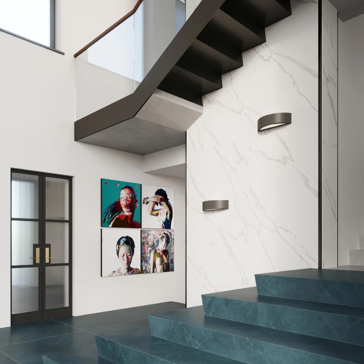 Ceramic Wall Light With Atena Lamp - Cafe Au Lait