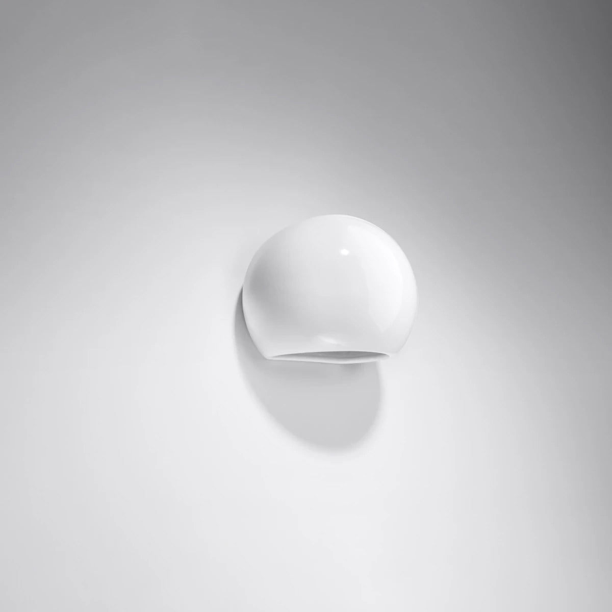 Ceramic Wall Light With High Gloss Globe Lamp - Cafe Au Lait