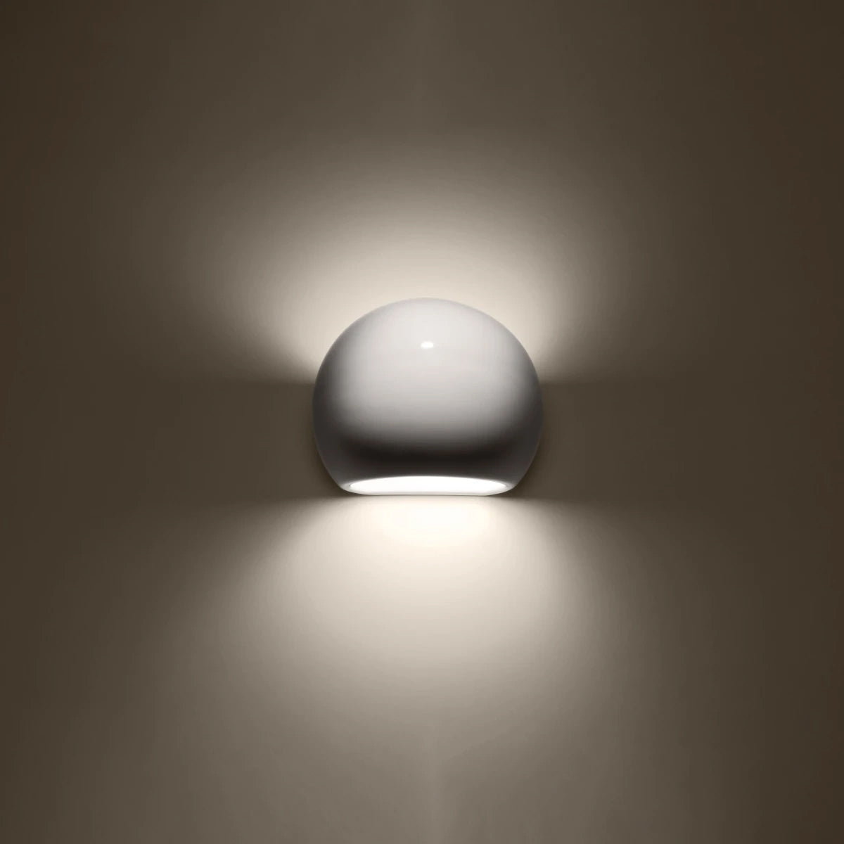 Ceramic Wall Light With High Gloss Globe Lamp - Cafe Au Lait