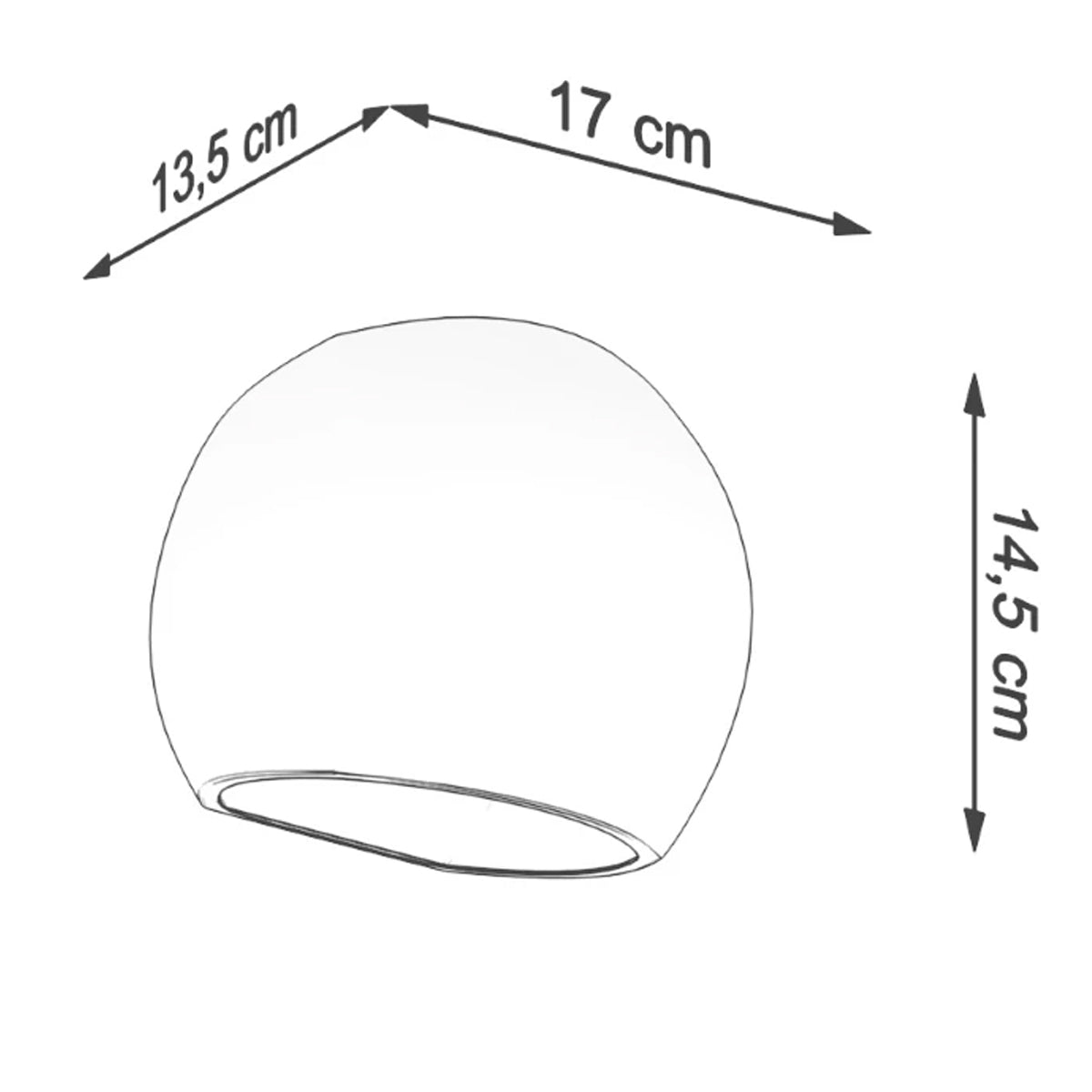 Ceramic Wall Light With High Gloss Globe Lamp - Cafe Au Lait