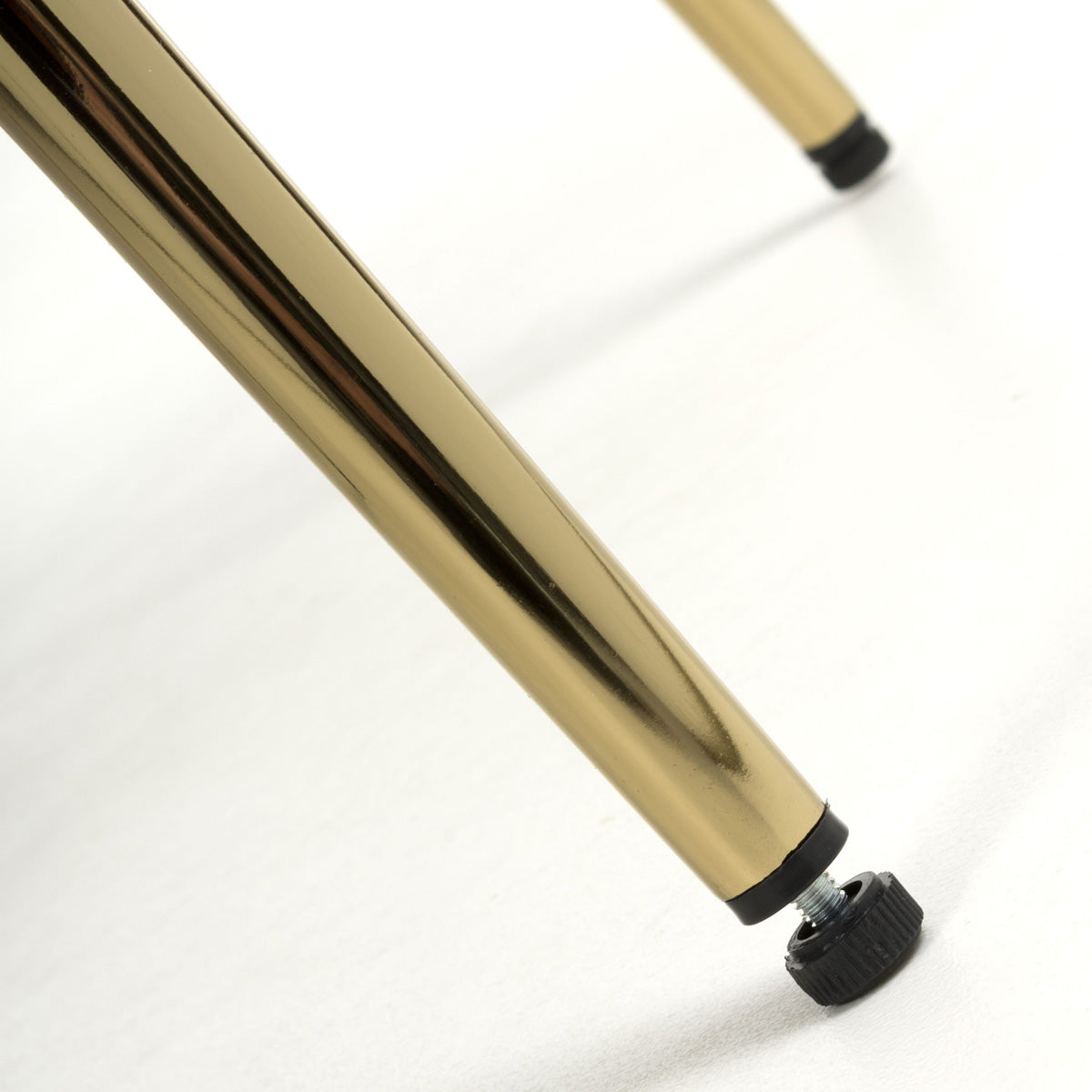 Chenille Effect Fabric Dining Chairs in Set Of 2 With Gold Metal Frame - Ontario