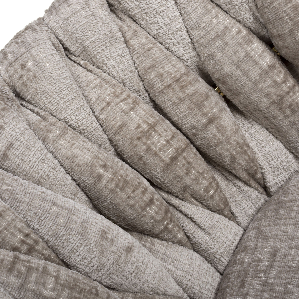 Chenille Effect Fabric Dining Chairs in Set Of 2 With Gold Metal Frame - Ontario