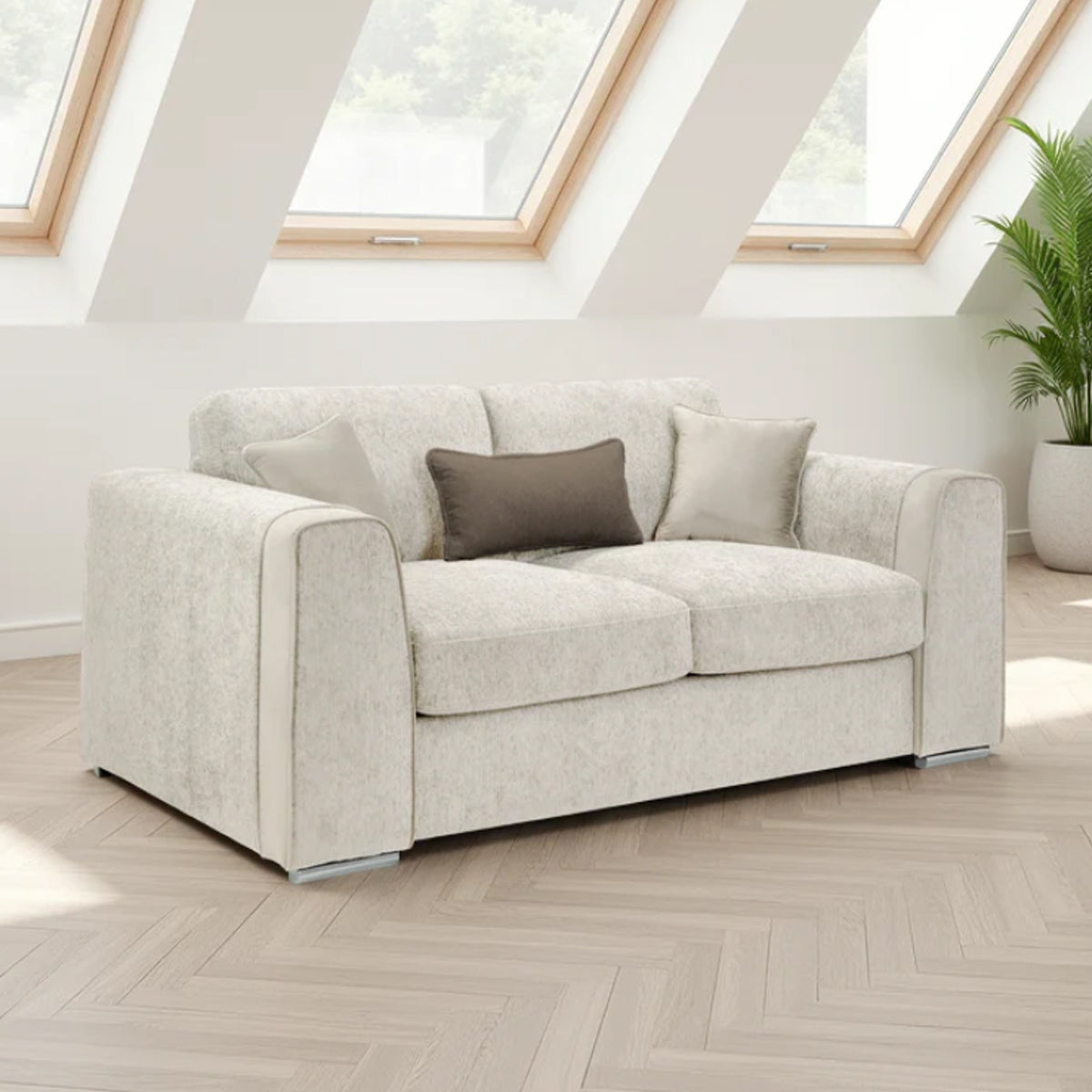 Chenille Fabric 2 Seater Sofa - Naples