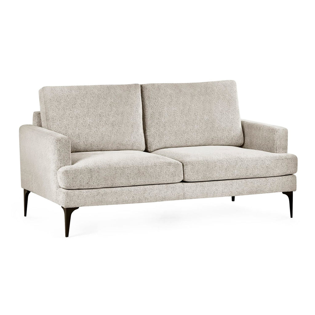 Chenille Fabric 2 Seater Sofa With Slim Black Legs - Carrera