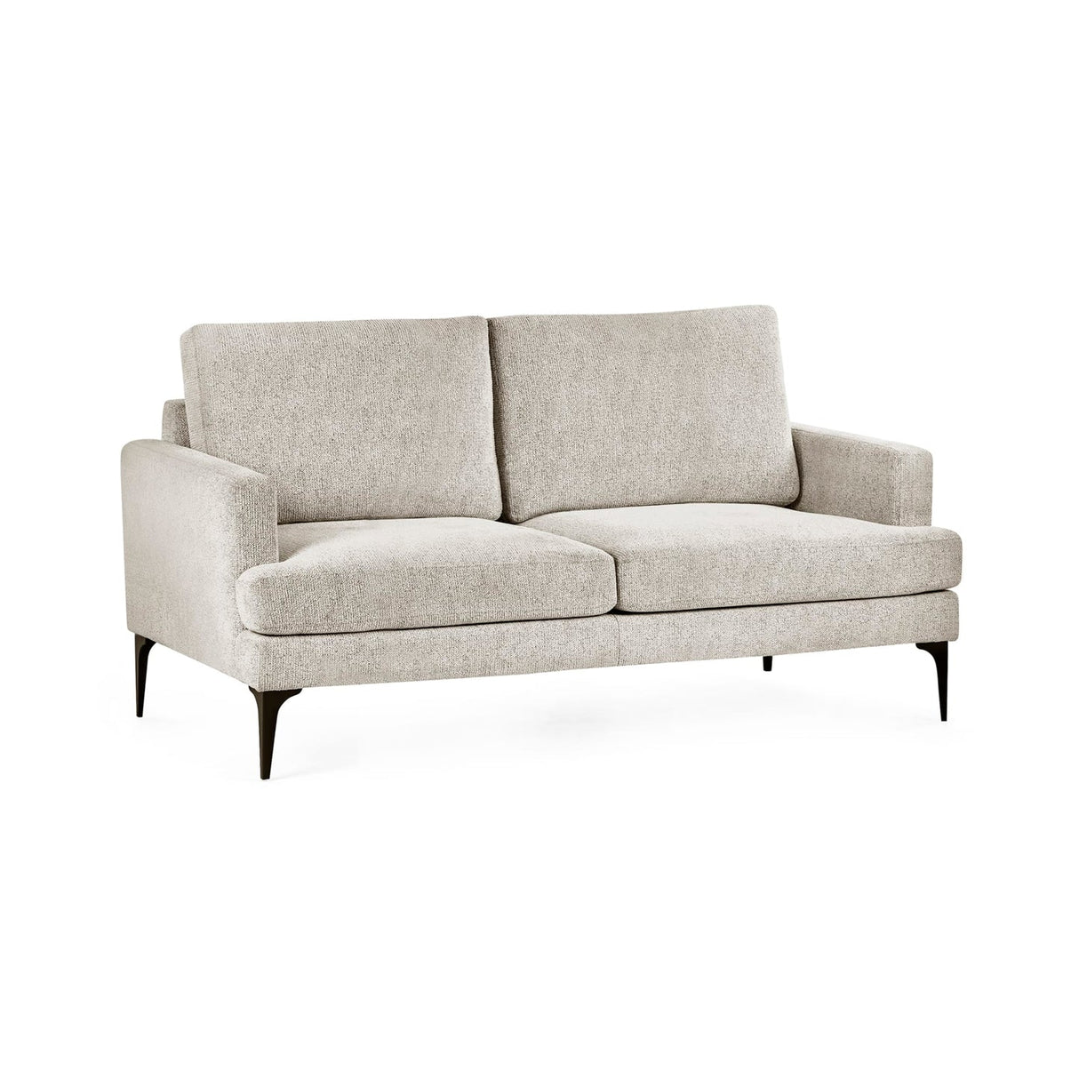 Chenille Fabric 2 Seater Sofa With Slim Black Legs - Carrera