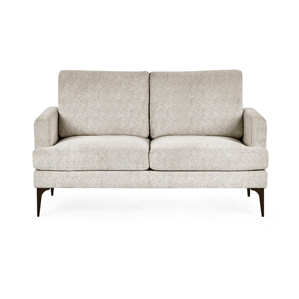 Chenille Fabric 2 Seater Sofa With Slim Black Legs - Carrera