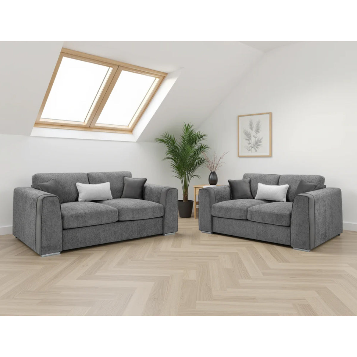 Chenille Fabric 3 + 2 Seater Sofa Set - Naples