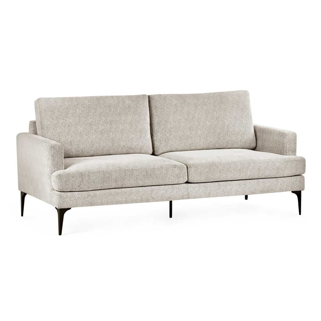 Chenille Fabric 3 Seater Sofa With Slim Black Legs - Carrera