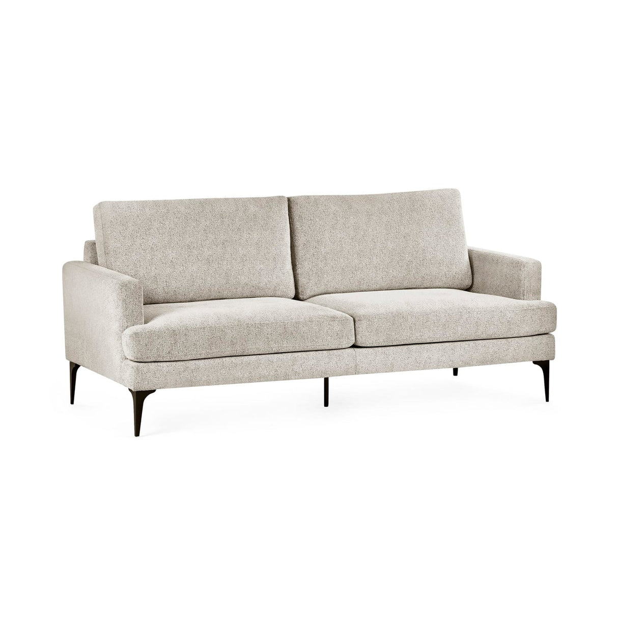 Chenille Fabric 3 Seater Sofa With Slim Black Legs - Carrera